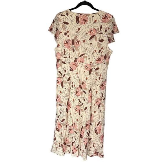 Lane Bryant M Floral  Plus Size Silk Midi Dress Ruffle Fairy Y2K Etherial 18 - Picture 2 of 7